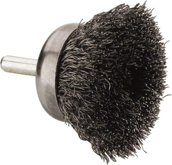 Anderson - 1-3/4" Brush Diam, Crimped, End Brush - 1/4" Diam Shank, 13,000 Max RPM - Top Tool & Supply