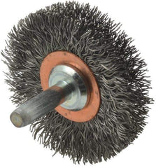 Anderson - 2" Brush Diam, Crimped, End Brush - 1/4" Diam Shank, 20,000 Max RPM - Top Tool & Supply