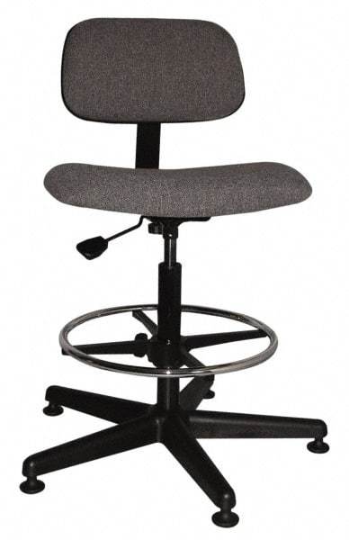 Bevco - Ergonomic Chair with Adjustable Footring - Cloth Seat, Gray - Top Tool & Supply