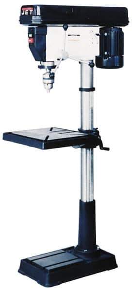 Jet - 16-1/2" Swing, Step Pulley Drill Press - 16 Speed, 3/4 hp, Single Phase - Top Tool & Supply