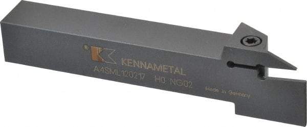 Kennametal - External Thread, 0.67" Max Depth of Cut, 0.079" Min Groove Width, 5" OAL, Left Hand Indexable Grooving Cutoff Toolholder - 3/4" Shank Height x 3/4" Shank Width, A4..02.. Insert Style, A4SM Toolholder Style, Series A4 - Top Tool & Supply