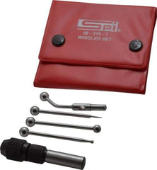 SPI - 0.0002 Inch Accuracy, Single End, Center Finder Set Mechanical - 0.1 Inch Head Diameter, Includes 4 Attachments, Case, Holder, 4 Pieces - Top Tool & Supply