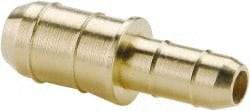 Parker - 11/64 x 3/8" Tube ID, Metal Barbed Union Tube Reducer - Brass, 1/4 x 1/2" Tube OD - Top Tool & Supply