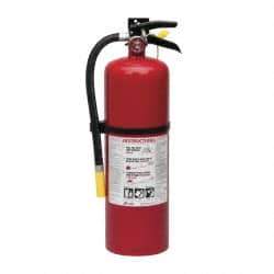 Kidde - 10 Lb, 4-A:60-B:C Rated, Dry Chemical Fire Extinguisher - 5.21" Diam x 19.52" High, 195 psi, 20' Discharge in 21 sec, Rechargeable, Steel Cylinder - Top Tool & Supply