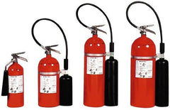 Kidde - 20 Lb, 10-B:C Rated, Carbon Dioxide Fire Extinguisher - 8" Diam x 26" High, 850 psi, 8' Discharge in 17 sec, Rechargeable, Aluminum Cylinder - Top Tool & Supply