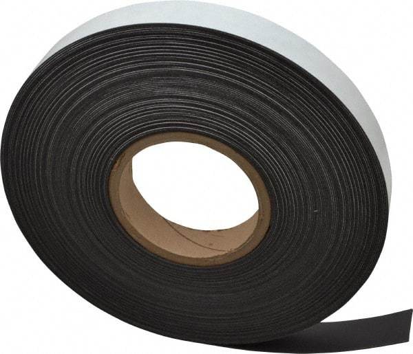 Mag-Mate - 100' Long x 1" Wide x 1/32" Thick Flexible Magnetic Strip - 8 Lb Max Pull Force, 4 Linear Ft/Lb Magnetic Pull Force, Adhesive Back - Top Tool & Supply