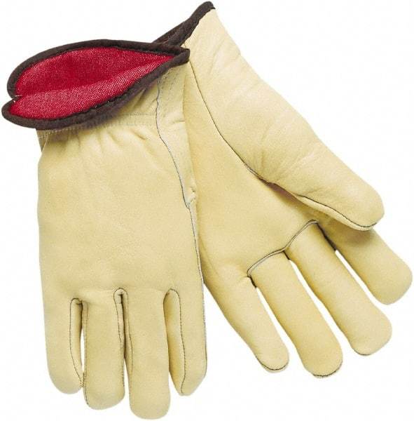 MCR Safety - Size S General Protection Work Gloves - For Work & Driver, Uncoated, Natural/Red, Paired - Top Tool & Supply