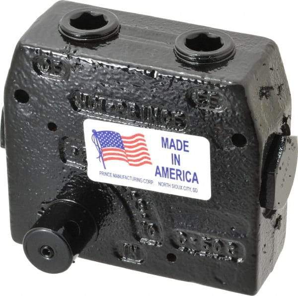 Prince - 30 GPM 3/4 Inlet Cast Iron Hydraulic Control Valve - 4-1/8" High x 4-5/8" Wide x 3-11/32" Long - Top Tool & Supply