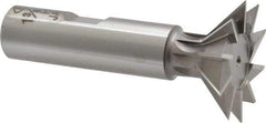 Interstate - 1-3/8" Diam x 9/16" Width of Cut, 45° Included Angle, High Speed Steel Dovetail Cutter - 5/8" Shank Diam, 2-5/16" Shank Length, 2-7/8" Overall Length - Top Tool & Supply