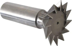 Interstate - 2-1/4" Diam x 1-1/16" Width of Cut, 45° Included Angle, High Speed Steel Dovetail Cutter - 1" Shank Diam, 2-11/16" Shank Length, 3-3/4" Overall Length - Top Tool & Supply