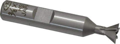 Interstate - 3/8" Diam x 3/16" Width of Cut, 60° Included Angle, High Speed Steel Dovetail Cutter - 3/8" Shank Diam, 2-1/8" Overall Length, Uncoated - Top Tool & Supply