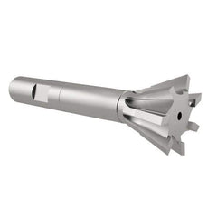 Interstate - 3/4" Diam x 5/16" Width of Cut, 60° Included Angle, High Speed Steel Dovetail Cutter - 3/8" Shank Diam, 2-1/8" Overall Length, Uncoated - Top Tool & Supply