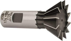 Interstate - 1-7/8" Diam x 13/16" Width of Cut, 60° Included Angle, High Speed Steel Dovetail Cutter - 7/8" Shank Diam, 3-1/4" Overall Length, Uncoated - Top Tool & Supply