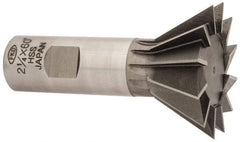 Interstate - 2-1/4" Diam x 1-1/16" Width of Cut, 60° Included Angle, High Speed Steel Dovetail Cutter - 1" Shank Diam, 3-3/4" Overall Length, Uncoated - Top Tool & Supply