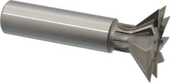 Interstate - 1-3/8" Diam x 9/16" Width of Cut, 45° Included Angle, Cobalt Dovetail Cutter - 5/8" Shank Diam, 2-5/16" Shank Length, 2-7/8" Overall Length - Top Tool & Supply