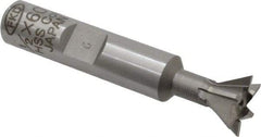 Interstate - 1/2" Diam x 7/32" Width of Cut, 60° Included Angle, Cobalt Dovetail Cutter - 3/8" Shank Diam, 2-1/8" Overall Length, Uncoated - Top Tool & Supply