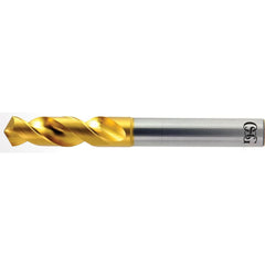 Screw Machine Length Drill Bit: 0.3563″ Dia, 120 °, High Speed Steel Coated, Right Hand Cut, Spiral Flute, Straight-Cylindrical Shank, Series 1100