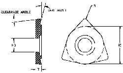 Parlec - WCMX084715 Grade TT Carbide Boring Insert - TiN/TiC/TiN Finish, 80° Trigon, 7° Relief Angle, 1/2" Inscr Circle, 3/16" Thick, 3/64" Corner Radius - Top Tool & Supply