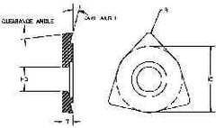 Parlec - WCMX084715 Grade TT Carbide Boring Insert - TiN/TiC/TiN Finish, 80° Trigon, 7° Relief Angle, 1/2" Inscr Circle, 3/16" Thick, 3/64" Corner Radius - Top Tool & Supply