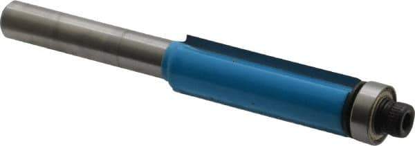 ROMAN CARBIDE - 3/8" Cut Diam, 1-3/16" Length of Cut, 2 Flute, Flush Trim, Edge Profile Router Bit - Carbide-Tipped, 1/4" Shank Diam, 1-1/4" Shank Length, 2-3/4" OAL, Uncoated, Piloted - Top Tool & Supply