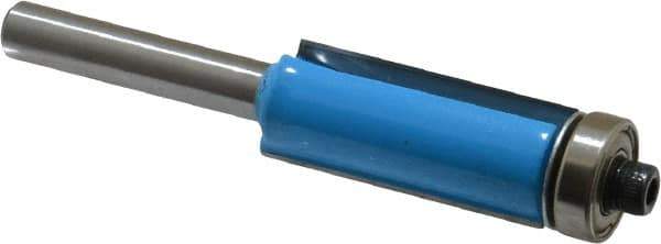 ROMAN CARBIDE - 1/2" Cut Diam, 1-3/16" Length of Cut, 2 Flute, Flush Trim, Edge Profile Router Bit - Carbide-Tipped, 1/4" Shank Diam, 1-1/4" Shank Length, 2-3/4" OAL, Uncoated, Piloted - Top Tool & Supply