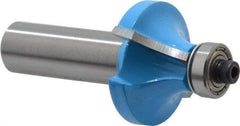 ROMAN CARBIDE - 1-1/4" Cut Diam, 5/8" Length of Cut, 2 Flute, Round-Over, Edge Profile Router Bit - Carbide-Tipped, 1/2" Shank Diam, 1-1/2" Shank Length, 2-1/2" OAL, Uncoated, Piloted - Top Tool & Supply