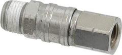 Value Collection - 1/4 x 3/8 Male x Female NPT Pneumatic Hose Swivel Fitting - Steel, Nickel Plated - Top Tool & Supply