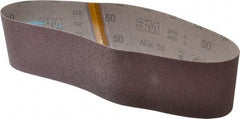 3M - 4" Wide x 36" OAL, 50 Grit, Aluminum Oxide Abrasive Belt - Aluminum Oxide, Coarse, Coated, X Weighted Cloth Backing, Series 341D - Top Tool & Supply