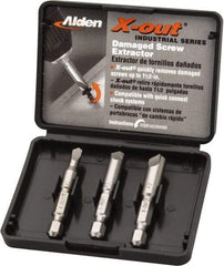 Alden - 3 Piece Quick-Connect Screw Extractor/Drill Set - Screw Range #6 to #14 - Top Tool & Supply