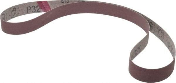 3M - 1" Wide x 42" OAL, 320 Grit, Aluminum Oxide Abrasive Belt - Aluminum Oxide, Extra Fine, Coated, X Weighted Cloth Backing, Series 241D - Top Tool & Supply