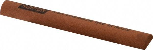 Norton - 4" Long x 1/2" Diam Aluminum Oxide Sharpening Stone - Half Round, Fine Grade - Top Tool & Supply