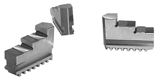 Buck Chuck Company - 8" Max Chuck Diam Compatibility, Steel Tongue & Groove Hard Lathe Top Jaws - 2" High - Top Tool & Supply