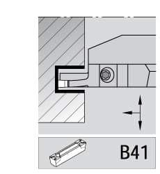 Kennametal - 3mm Groove Width, 14mm Max Depth of Cut, Left Hand Cut, A4M-B Indexable Grooving Blade - 3 Seat Size, Series A4 - Top Tool & Supply