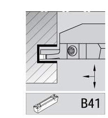 Kennametal - 3mm Groove Width, 14mm Max Depth of Cut, Right Hand Cut, A4M-B Indexable Grooving Blade - 3 Seat Size, Series A4 - Top Tool & Supply