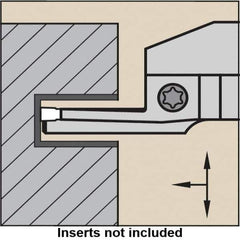 Kennametal - 6mm Groove Width, 24mm Max Depth of Cut, Left Hand Cut, A4M-B Indexable Grooving Blade - 6 Seat Size, A4G0600M06P04GMP Insert Style, Series A4 - Top Tool & Supply