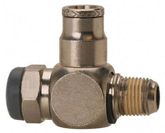 Norgren - 1/2" Tube Inlet x 1/2" NPT Outlet Tamper Resistant Flow Control Valve - 5 to 150 psi, Needle Valve & Brass Material - Top Tool & Supply