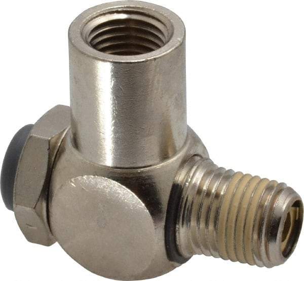 Norgren - 1/4" Female NPT x 1/4" Male NPT Tamper Resistant Flow Control Valve - 5 to 150 psi, Needle Valve & Brass Material - Top Tool & Supply