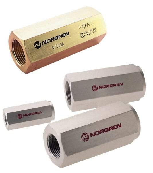 Norgren - 1-1/2" NPT High Flow Air Fuse - 0 to 232 psi, Shutoff Valve & Aluminum Material - Top Tool & Supply