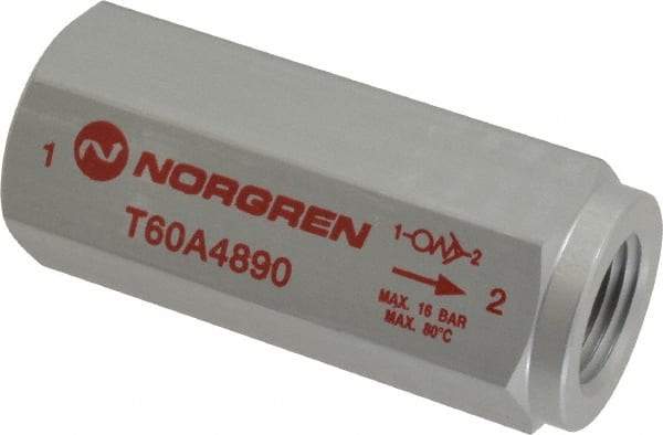 Norgren - 1/2" NPT Low Flow Air Fuse - 0 to 232 psi, Shutoff Valve & Aluminum Material - Top Tool & Supply