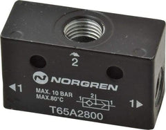 Norgren - 1/4" NPT x 1/4" NPT Shuttle Valve - 10 to 145 psi & Zinc Body - Top Tool & Supply