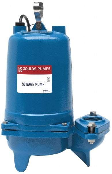 Goulds Pumps - 1 hp, 230 Amp Rating, 230 Volts, Capacitor Start Operation, Sewage Pump - 1 Phase, Cast Iron Housing - Top Tool & Supply