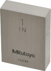 Mitutoyo - 1" Rectangular Steel Gage Block - Accuracy Grade 0, Includes Certificate of Inspection - Top Tool & Supply