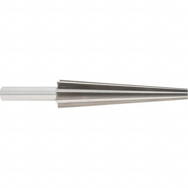 Alvord Polk - 1" Diam, 3/8" Small End Diam, 1/2" Diam Round Shank, 4-1/2" Flute, Repairman's Reamer - Top Tool & Supply