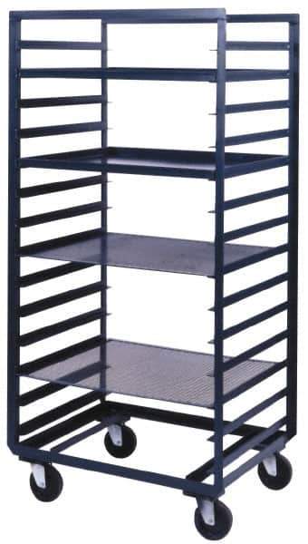 Durham - 800 Lb Capacity, 33" Wide x 24" Long x 66" High Pan & Tray Cart - 9 Slot, Steel, Hard Rubber Casters - Top Tool & Supply