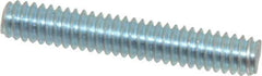 Value Collection - 1/4-20 1-1/2" OAL Fully Threaded Stud - Carbon Steel, Zinc-Plated Finish - Top Tool & Supply