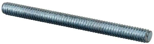 Value Collection - 1/4-20 3" OAL Fully Threaded Stud - Carbon Steel, Zinc-Plated Finish - Top Tool & Supply