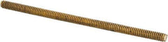 Value Collection - #6-32 3" OAL Fully Threaded Stud - Brass, Plain Finish - Top Tool & Supply