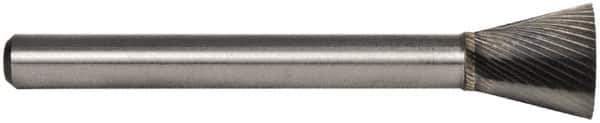 M.A. Ford - 3/32" Cut Diam, 1/8" Shank Diam, Backtaper Head Double Cut Burr - Carbide, End Cut End, 1/8" LOC, 1-1/2" OAL - Top Tool & Supply