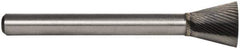 M.A. Ford - 1/4" Cut Diam, 1/8" Shank Diam, Backtaper Head Fine Cut Burr - Carbide, End Cut End, 1/4" LOC, 1-3/4" OAL - Top Tool & Supply