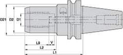 Kennametal - BT30 Taper Shank, 3/4" Hole Diam, Hydraulic Tool Holder/Chuck - 41.66mm Nose Diam, 4.13" Projection, 40.89mm Clamp Depth, 15,000 RPM, Through Coolant - Exact Industrial Supply